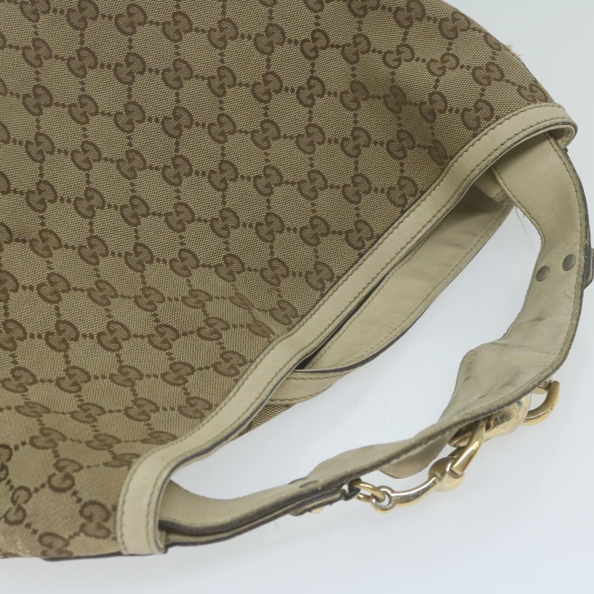 GUCCI GG Canvas Shoulder Bag Beige 211944 Auth ac2610