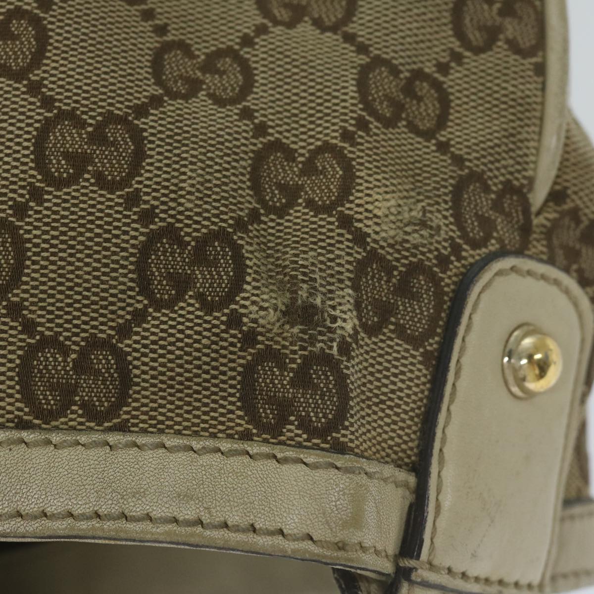 GUCCI GG Canvas Shoulder Bag Beige 211944 Auth ac2610