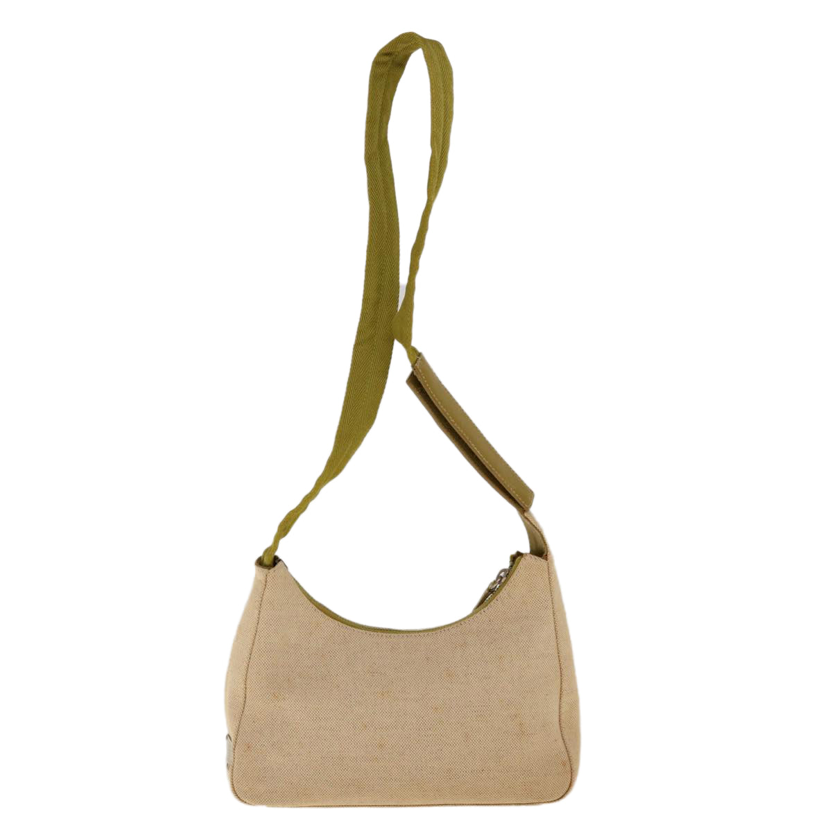 PRADA Shoulder Bag Canvas Beige Auth ac2628 - 0