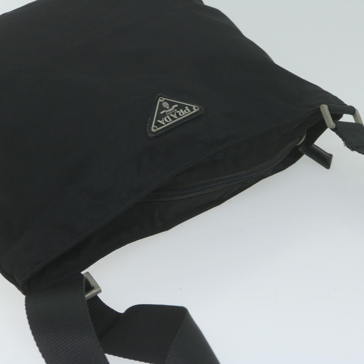 PRADA Shoulder Bag Nylon Black Auth ac2658