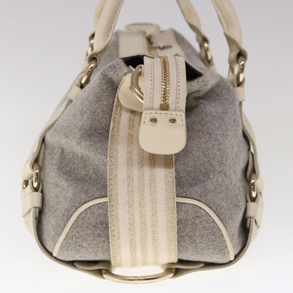 BURBERRY Blue Label Shoulder Bag Wool Gray Auth ac2666