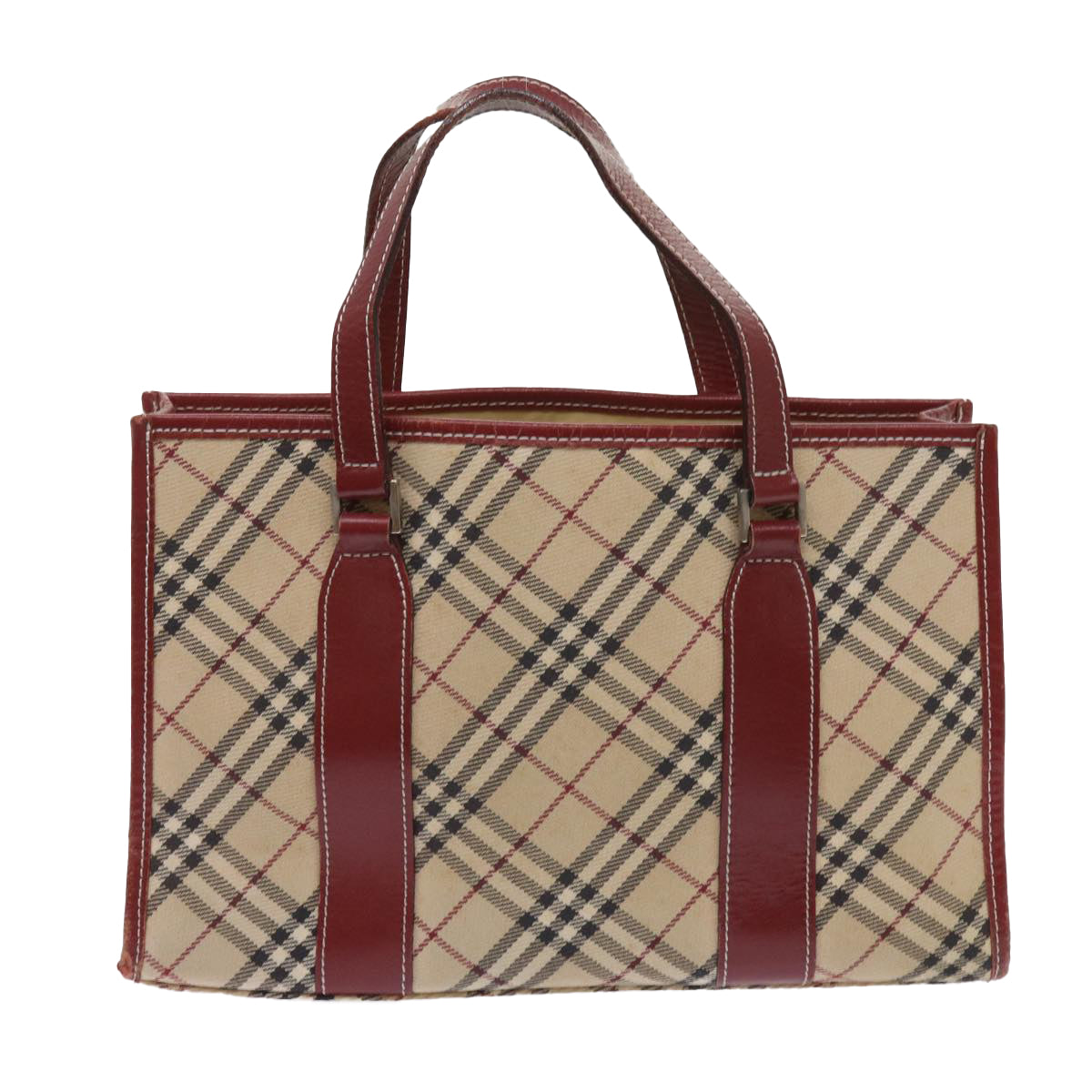 BURBERRY Nova Check Blue Label Tote Bag Canvas Beige Auth ac2669 - 0