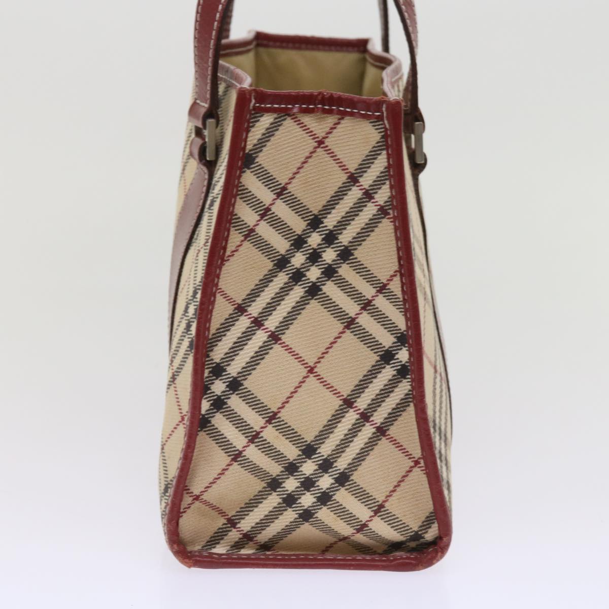 BURBERRY Nova Check Blue Label Tote Bag Canvas Beige Auth ac2669