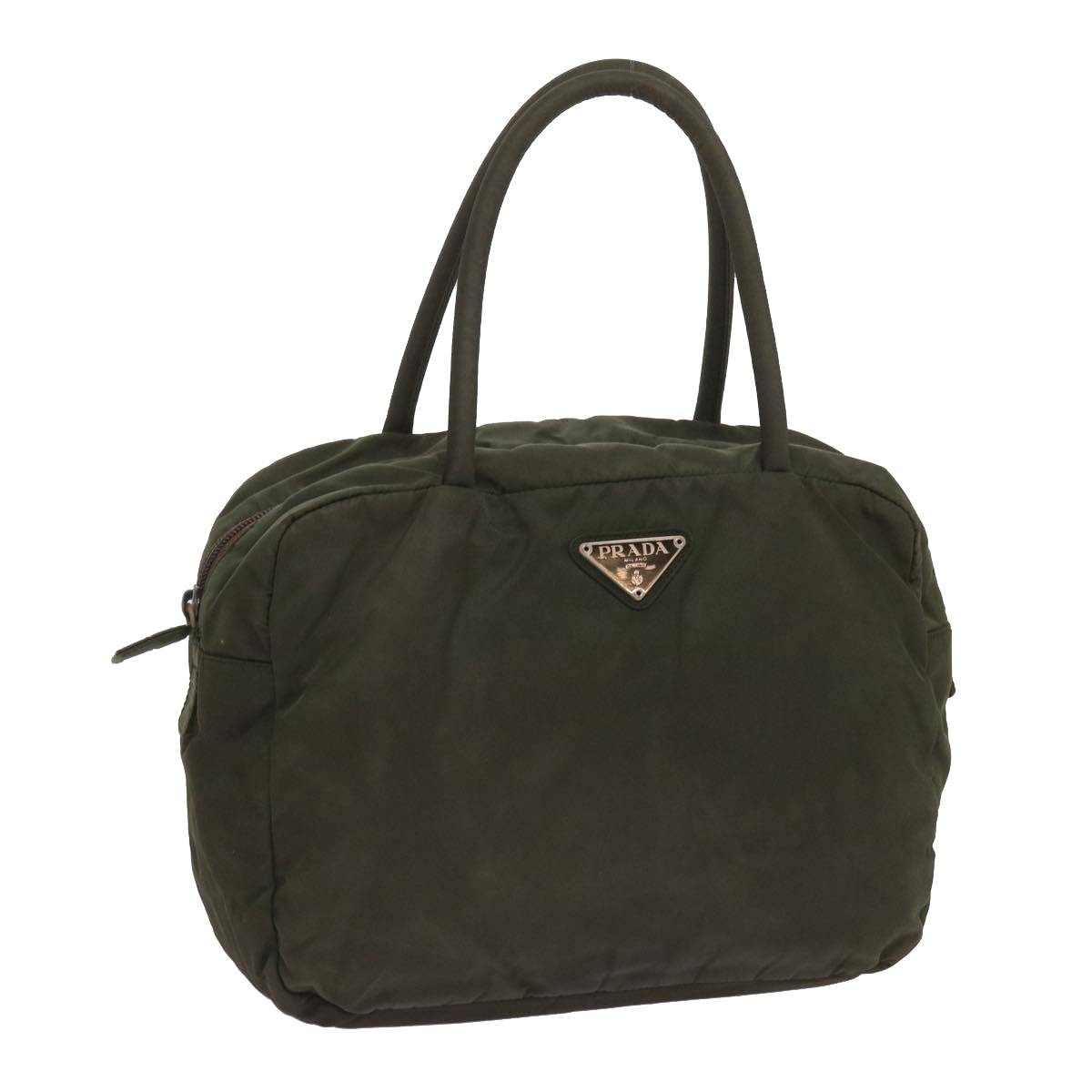 PRADA Hand Bag Nylon Green Auth ac2745