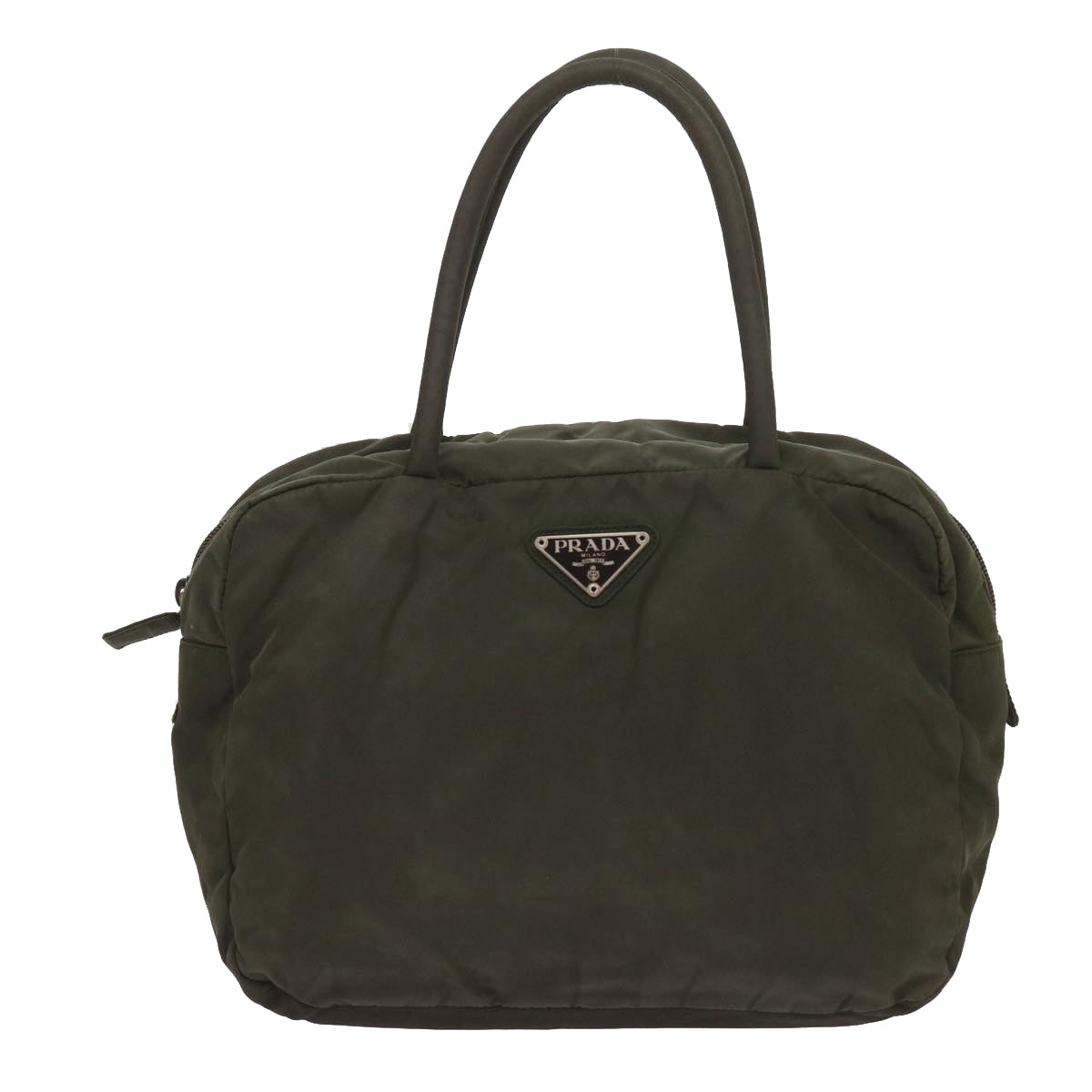 PRADA Hand Bag Nylon Green Auth ac2745