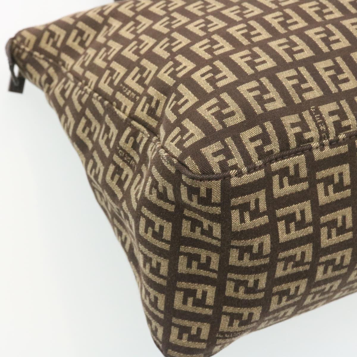 FENDI ZucchinoCanvas Hand Bag Brown Auth ac571