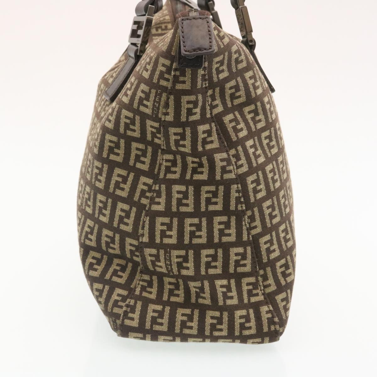 FENDI ZucchinoCanvas Hand Bag Brown Auth ac571