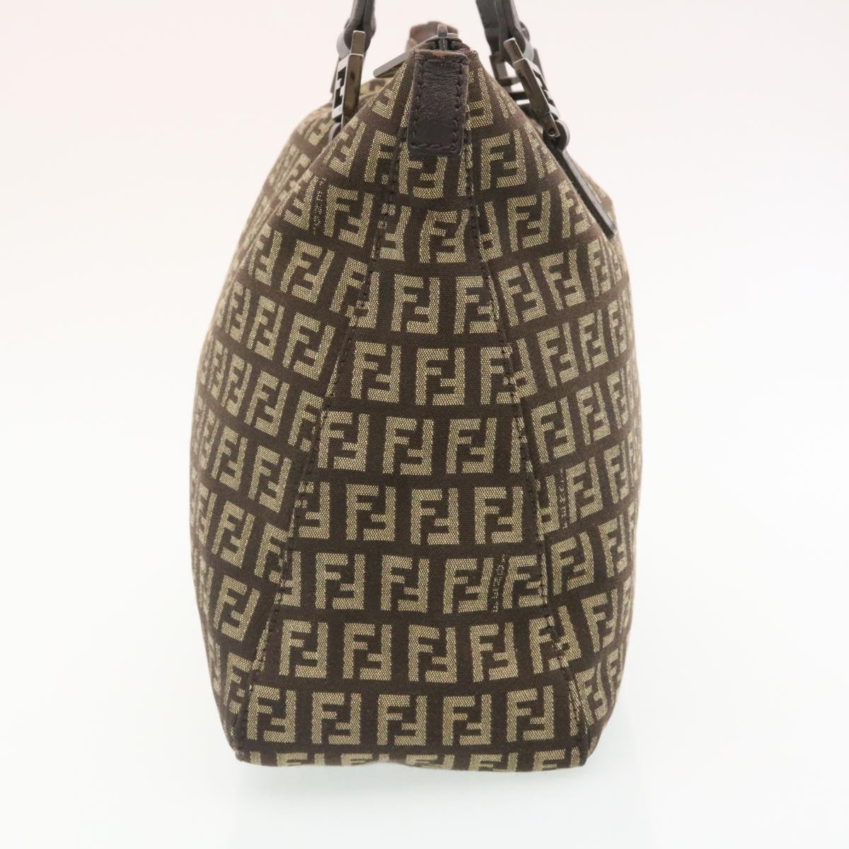 FENDI ZucchinoCanvas Hand Bag Brown Auth ac571