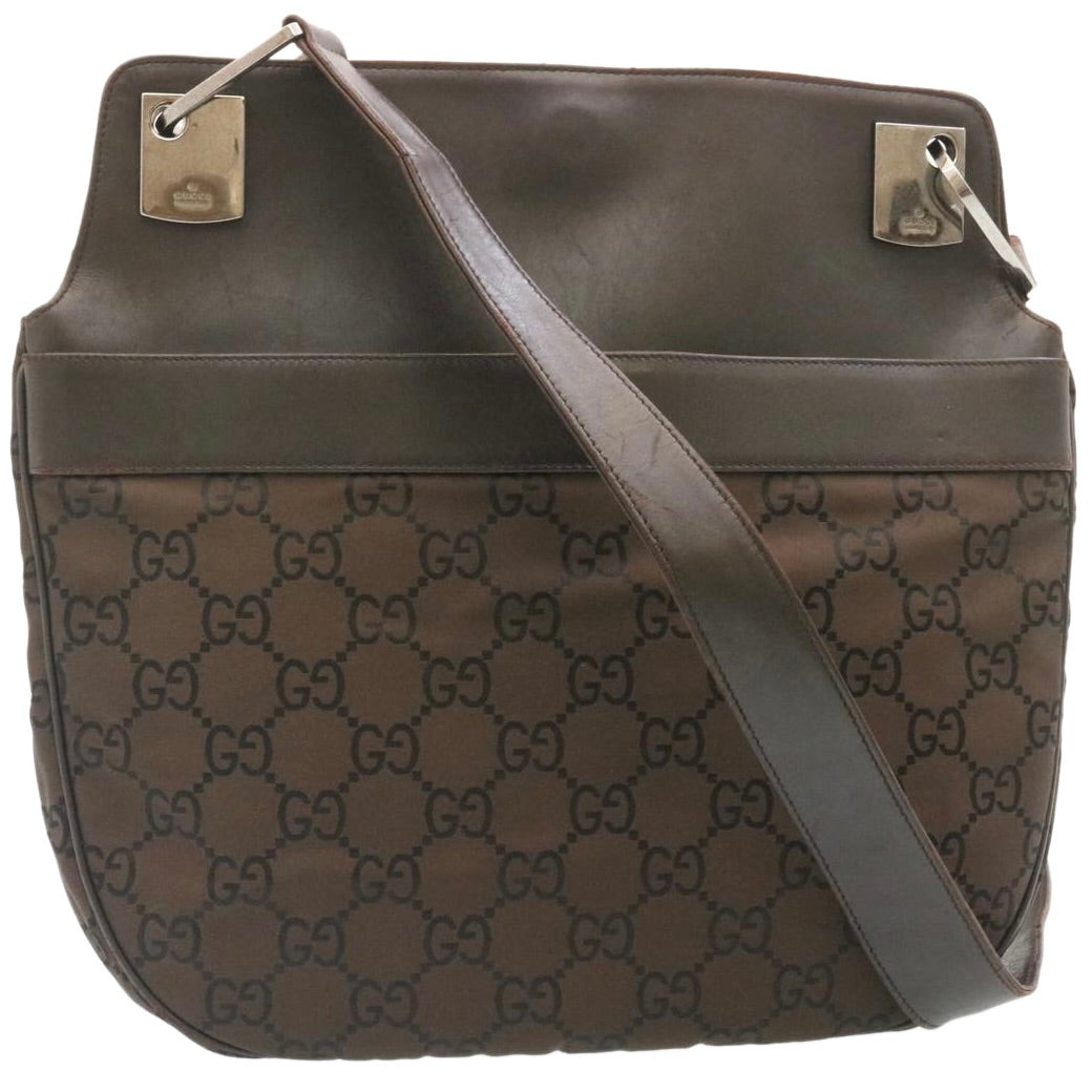 GUCCI GG Canvas Shoulder Bag Canvas Brown Auth ac587