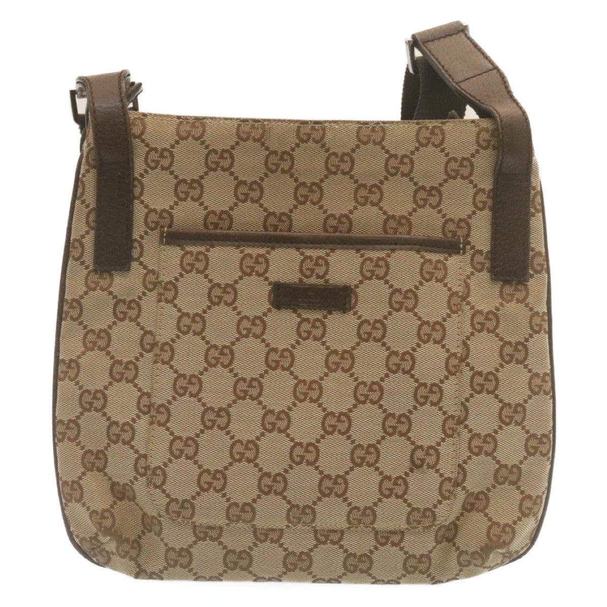 GUCCI GG Canvas Shoulder Bag Beige 122793 Auth ac588