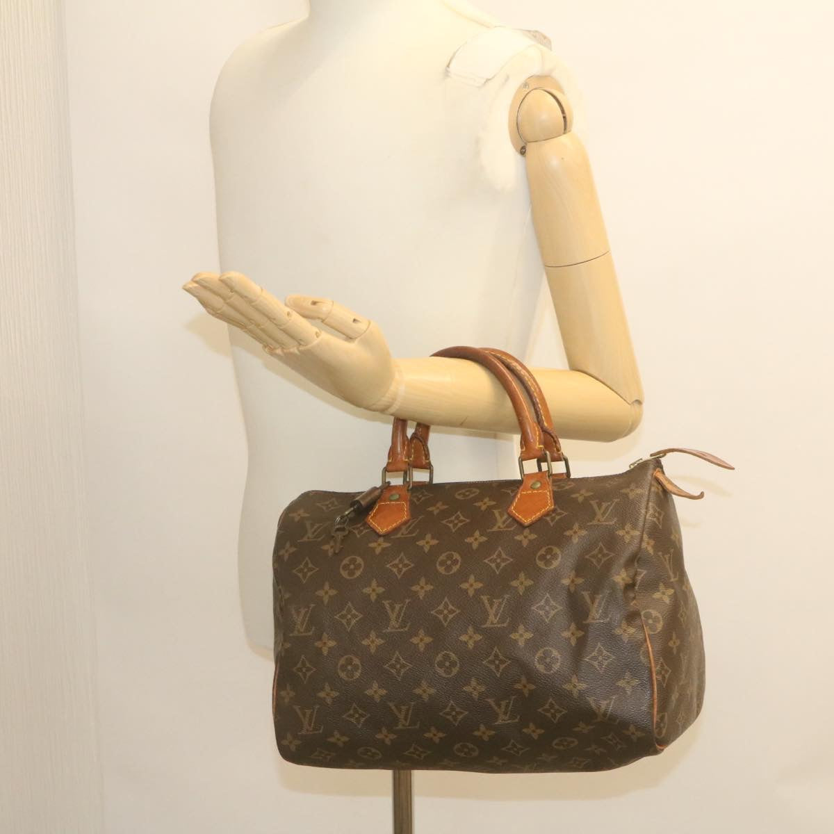 LOUIS VUITTON Monogram Speedy 30 Hand Bag M41526 LV Auth ac637