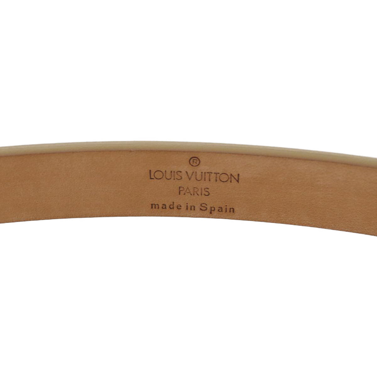 LOUIS VUITTON Belt Leather Beige LV Auth ac672