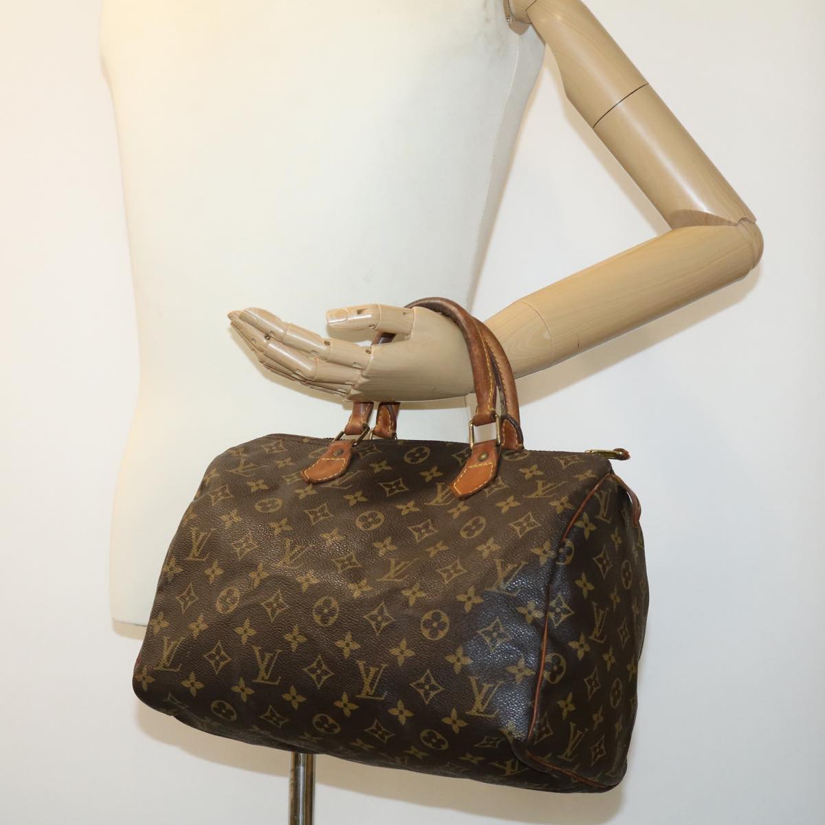 LOUIS VUITTON Monogram Speedy 30 Hand Bag M41526 LV Auth ac779