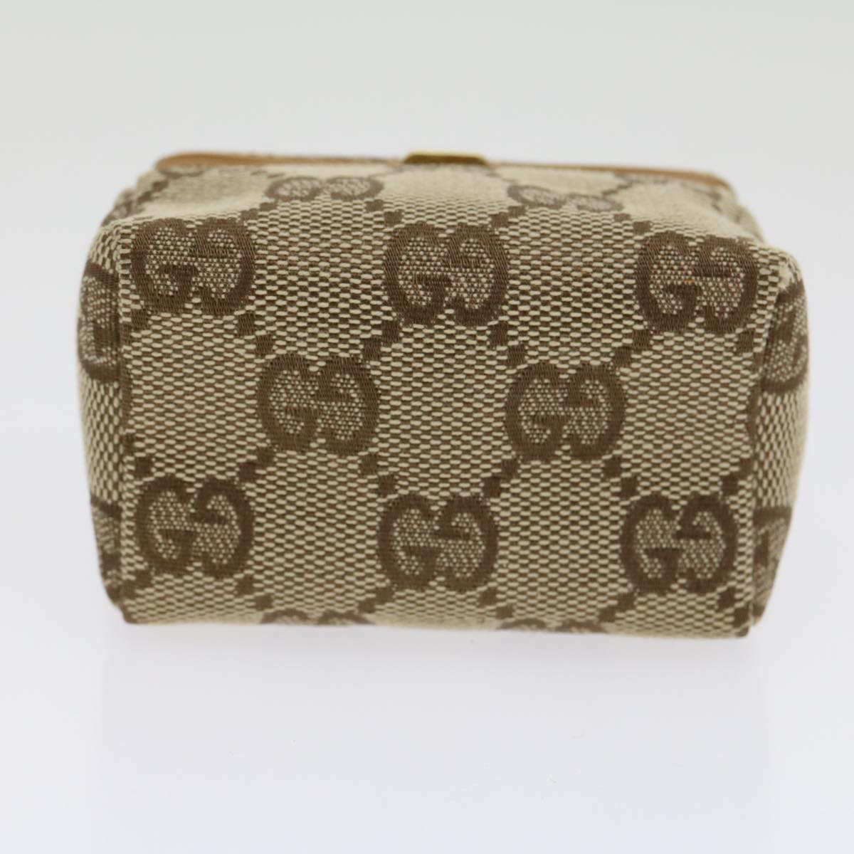 GUCCI GG Canvas Pouch Beige Auth ac929