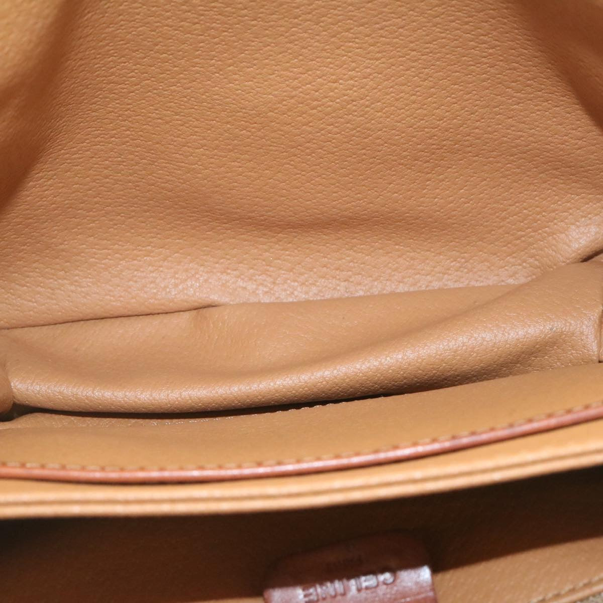 CELINE Macadam Canvas Shoulder Bag PVC Leather Brown Auth ai095