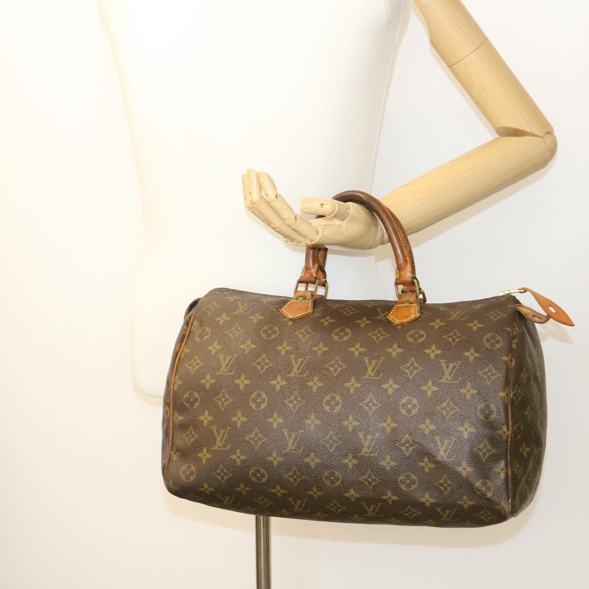 LOUIS VUITTON Monogram Speedy 35 Hand Bag M41524 LV Auth ai155