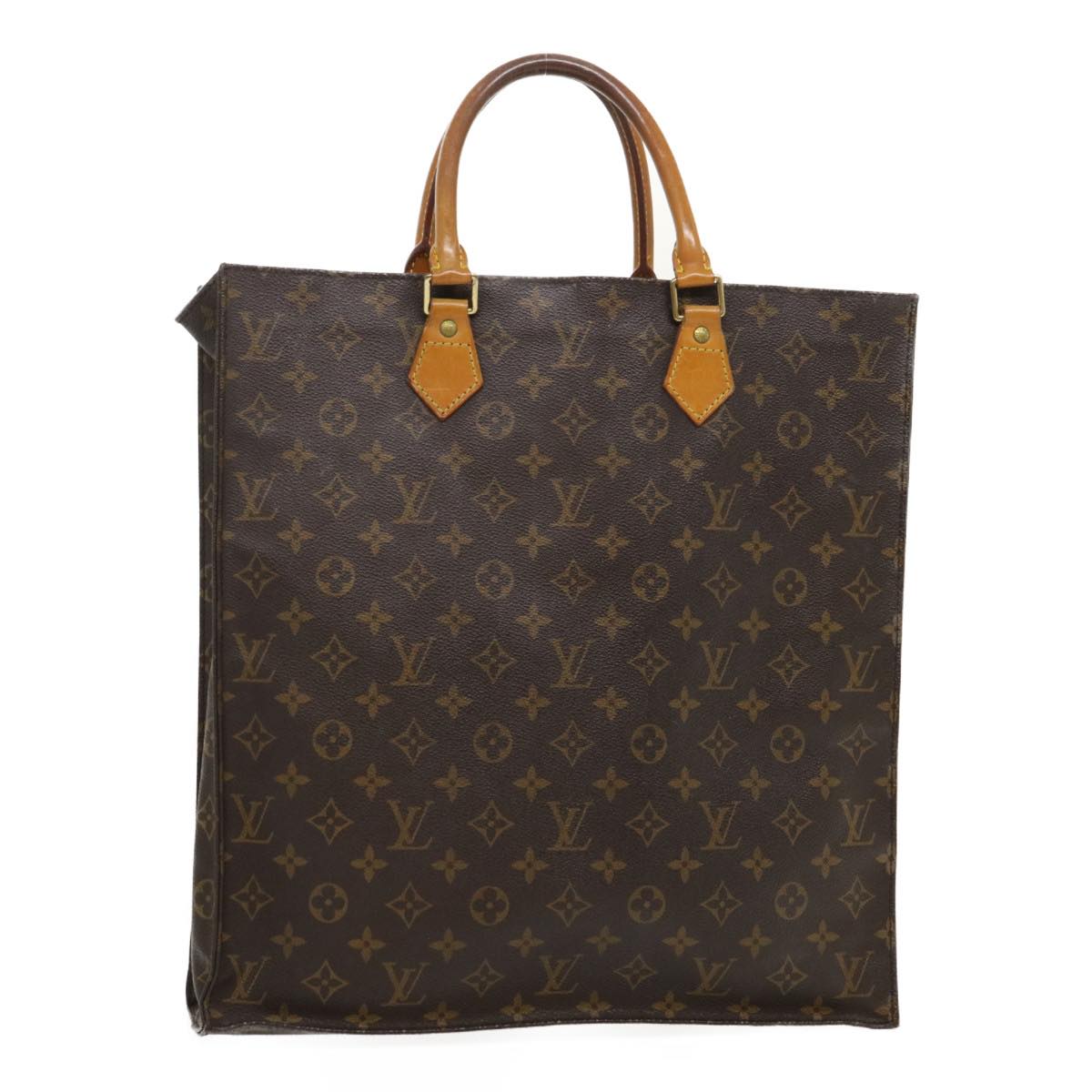 LOUIS VUITTON Monogram Sac Plat Hand Bag M51140 LV Auth ai363