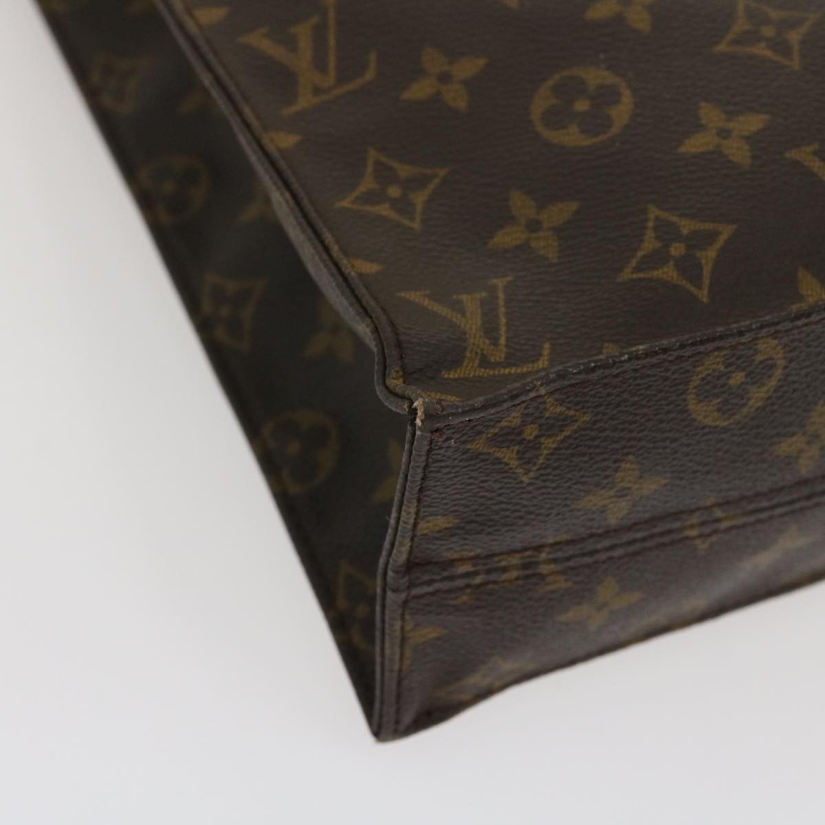 LOUIS VUITTON Monogram Sac Plat Hand Bag M51140 LV Auth ai363