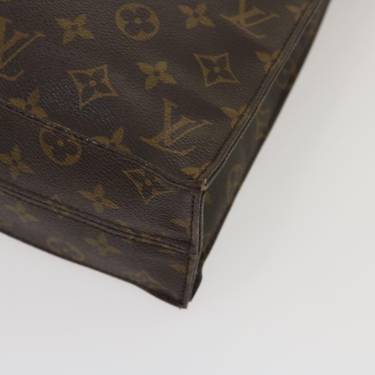 LOUIS VUITTON Monogram Sac Plat Hand Bag M51140 LV Auth ai363