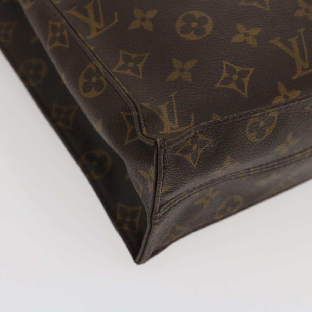 LOUIS VUITTON Monogram Sac Plat Hand Bag M51140 LV Auth ai363