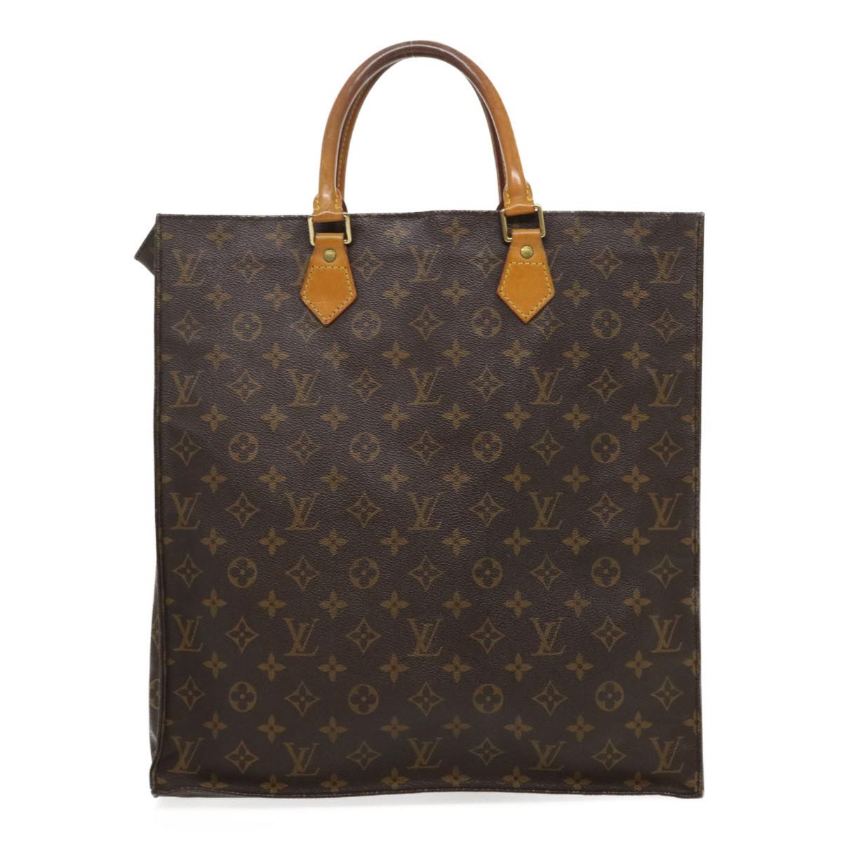 LOUIS VUITTON Monogram Sac Plat Hand Bag M51140 LV Auth ai363