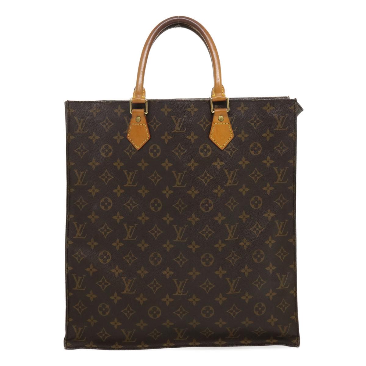 LOUIS VUITTON Monogram Sac Plat Hand Bag M51140 LV Auth ai363