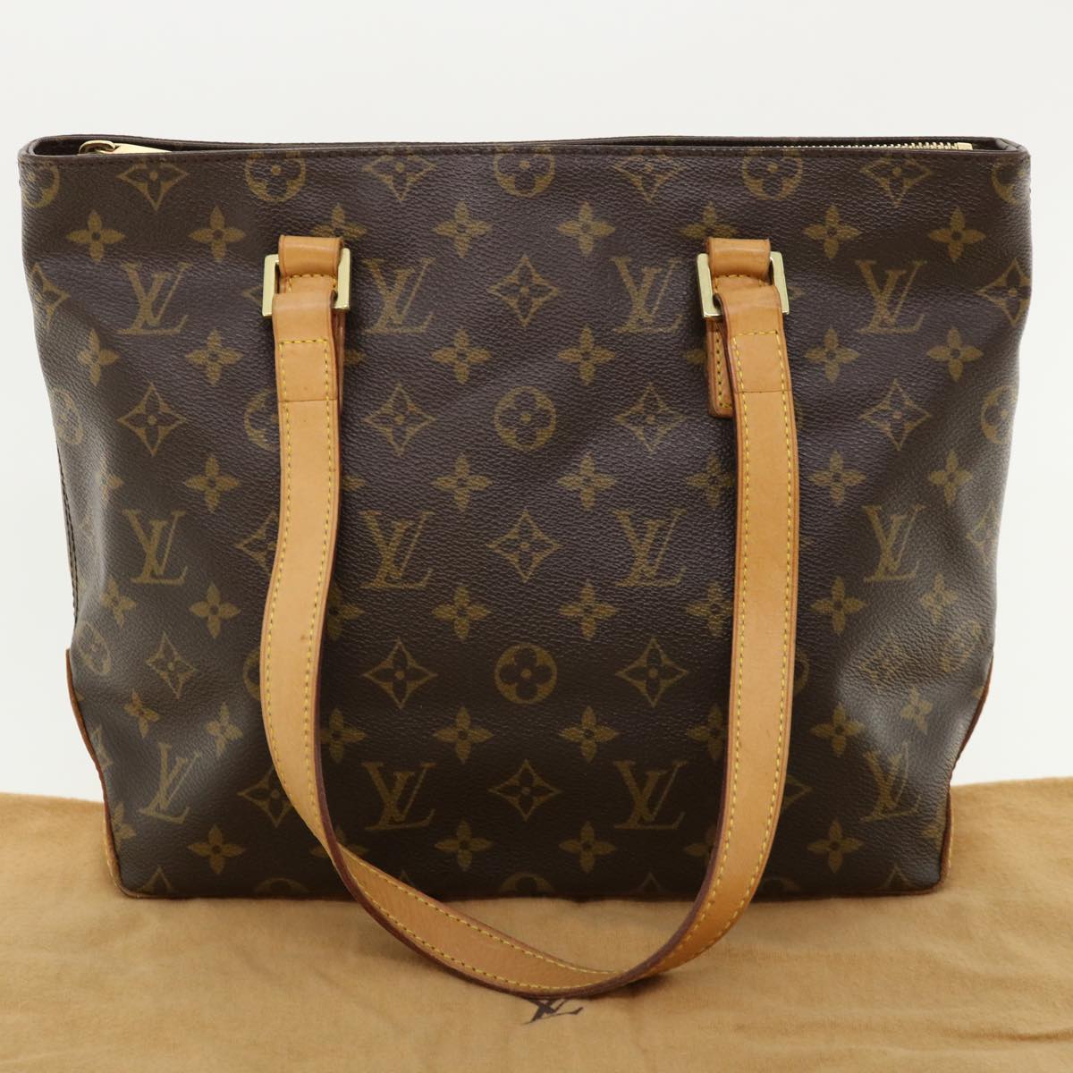 LOUIS VUITTON Monogram Cabas Piano Tote Bag M51148 LV Auth ai467