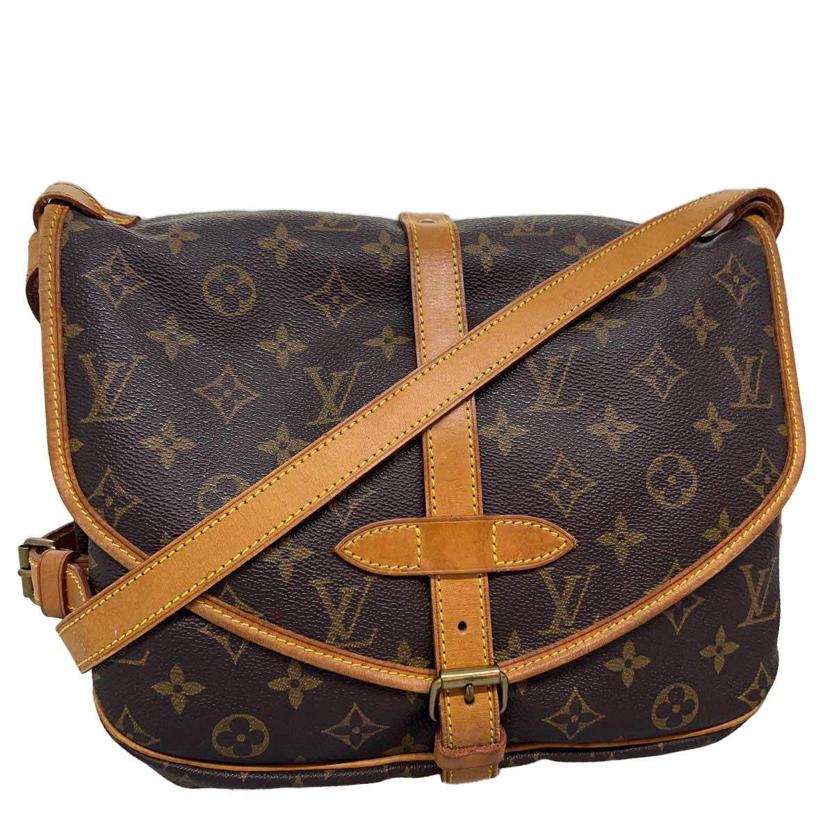 LOUIS VUITTON Monogram Saumur 35 Shoulder Bag M42254 LV Auth ai470