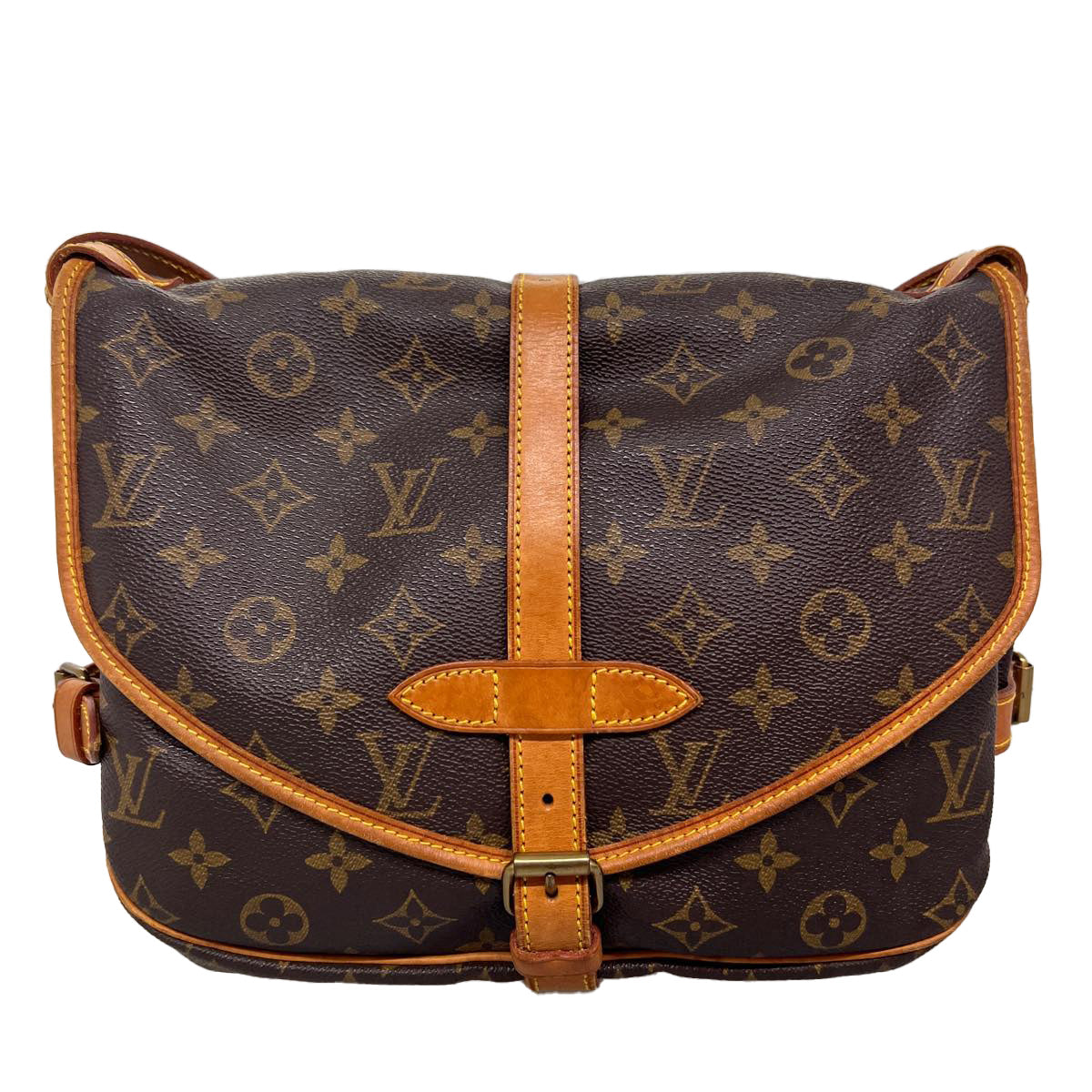 LOUIS VUITTON Monogram Saumur 35 Shoulder Bag M42254 LV Auth ai470