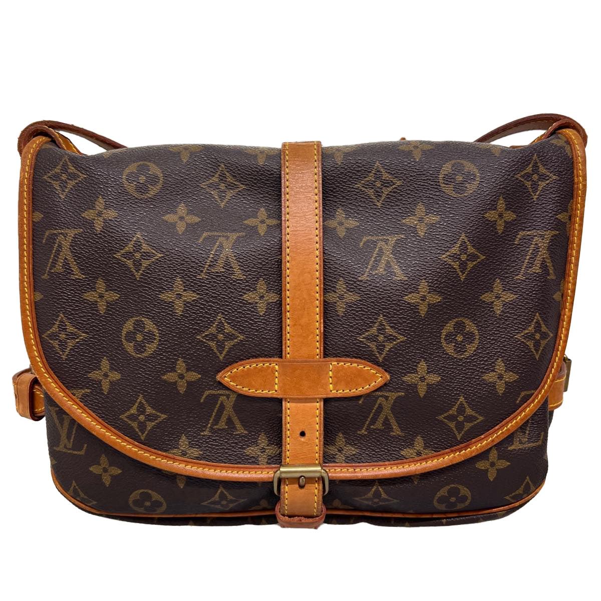 LOUIS VUITTON Monogram Saumur 35 Shoulder Bag M42254 LV Auth ai470