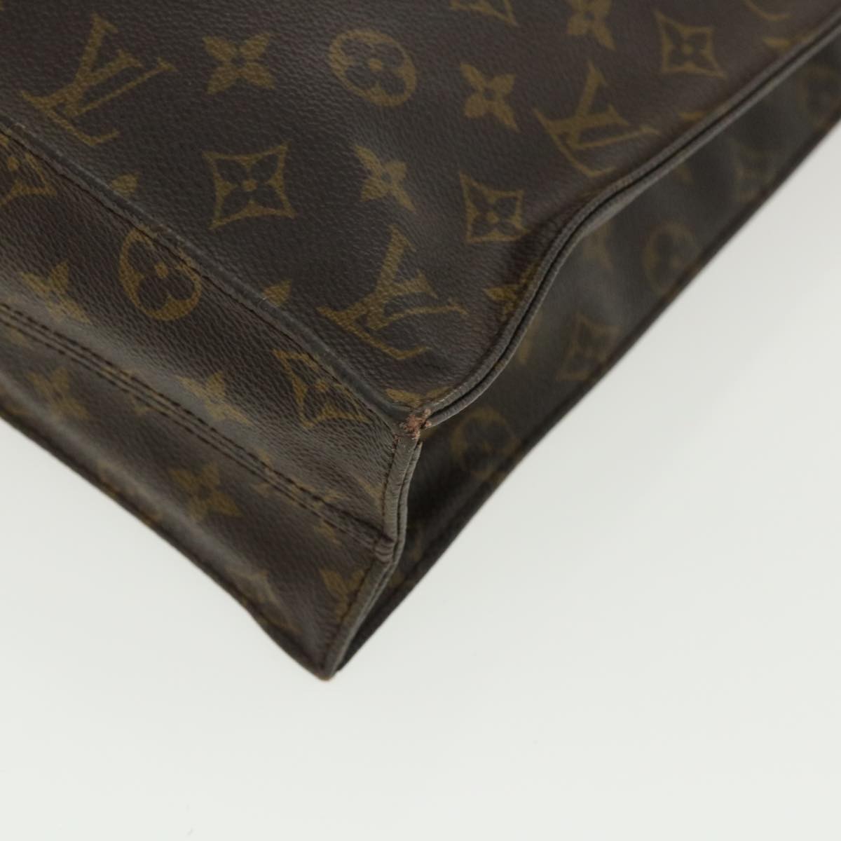 LOUIS VUITTON Monogram Sac Plat Hand Bag M51140 LV Auth ai506