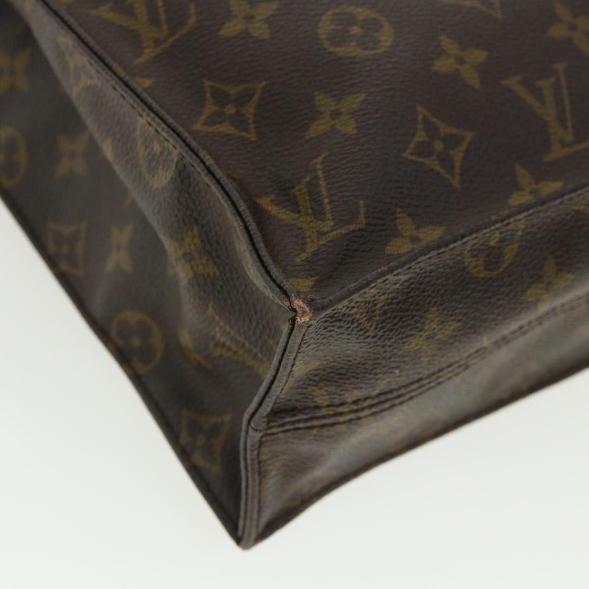 LOUIS VUITTON Monogram Sac Plat Hand Bag M51140 LV Auth ai506