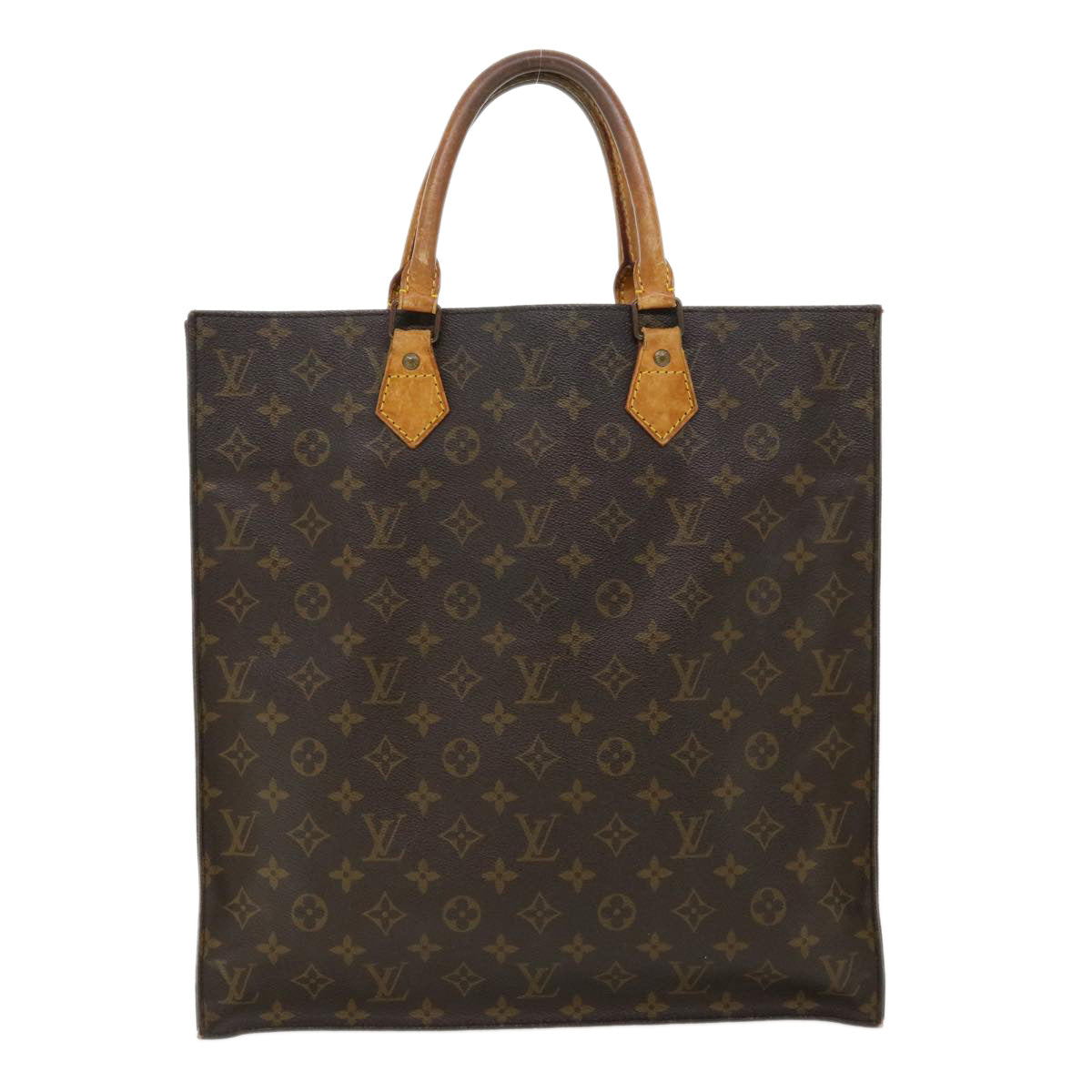 LOUIS VUITTON Monogram Sac Plat Hand Bag M51140 LV Auth ai506