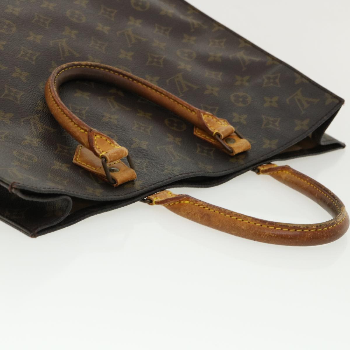 LOUIS VUITTON Monogram Sac Plat Hand Bag M51140 LV Auth ai506