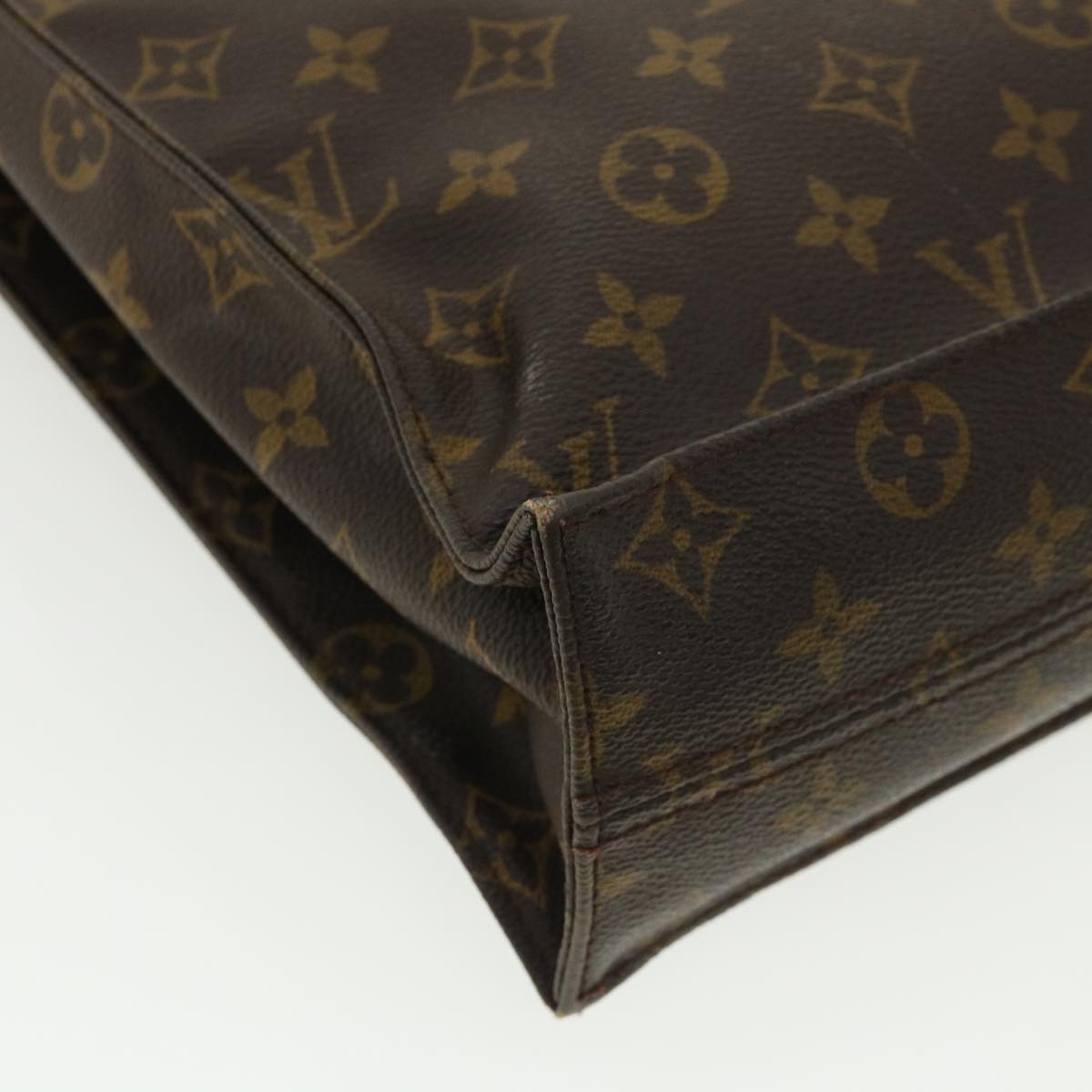 LOUIS VUITTON Monogram Sac Plat Hand Bag M51140 LV Auth ai518