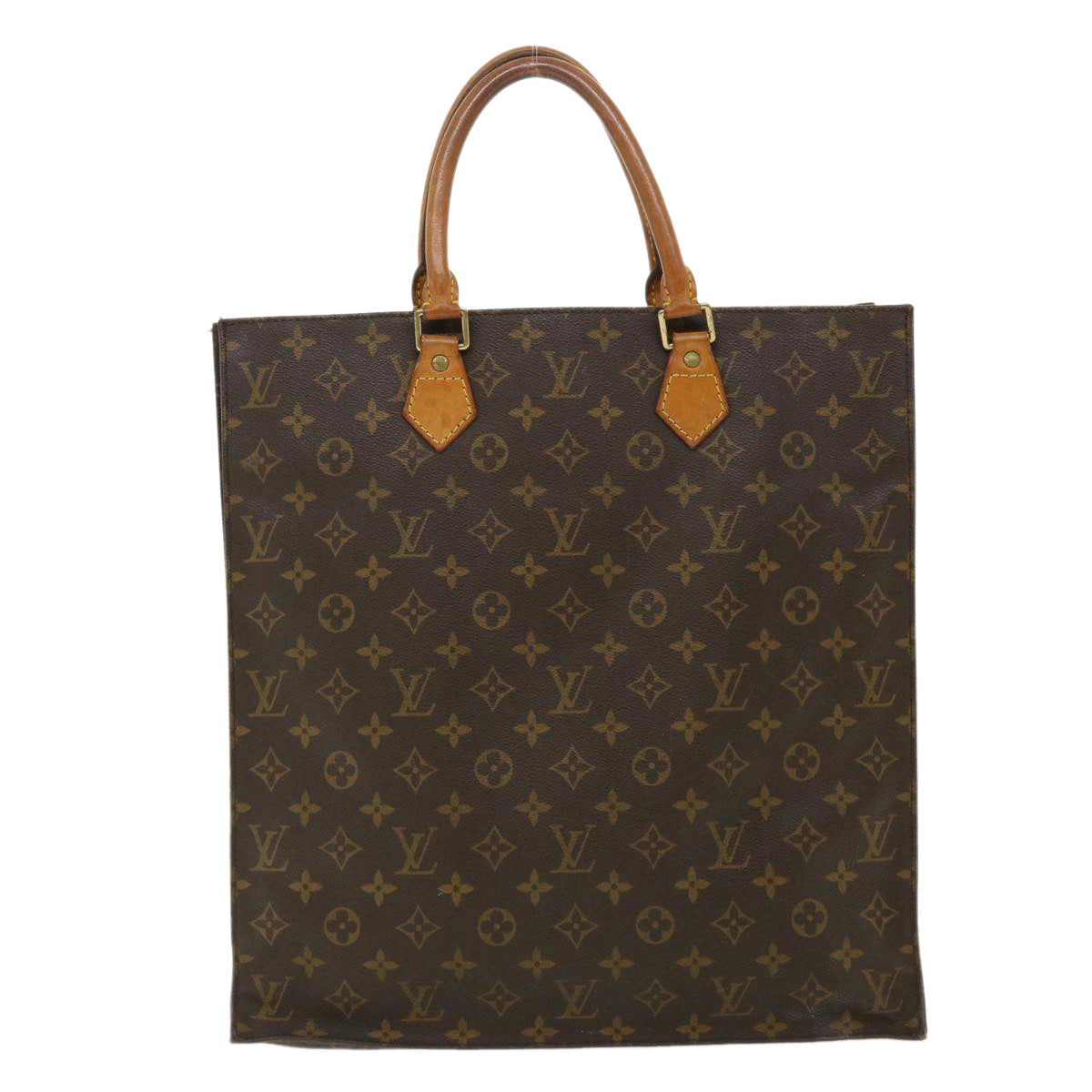 LOUIS VUITTON Monogram Sac Plat Hand Bag M51140 LV Auth ai518