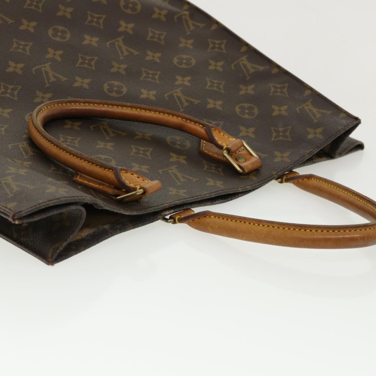 LOUIS VUITTON Monogram Sac Plat Hand Bag M51140 LV Auth ai518