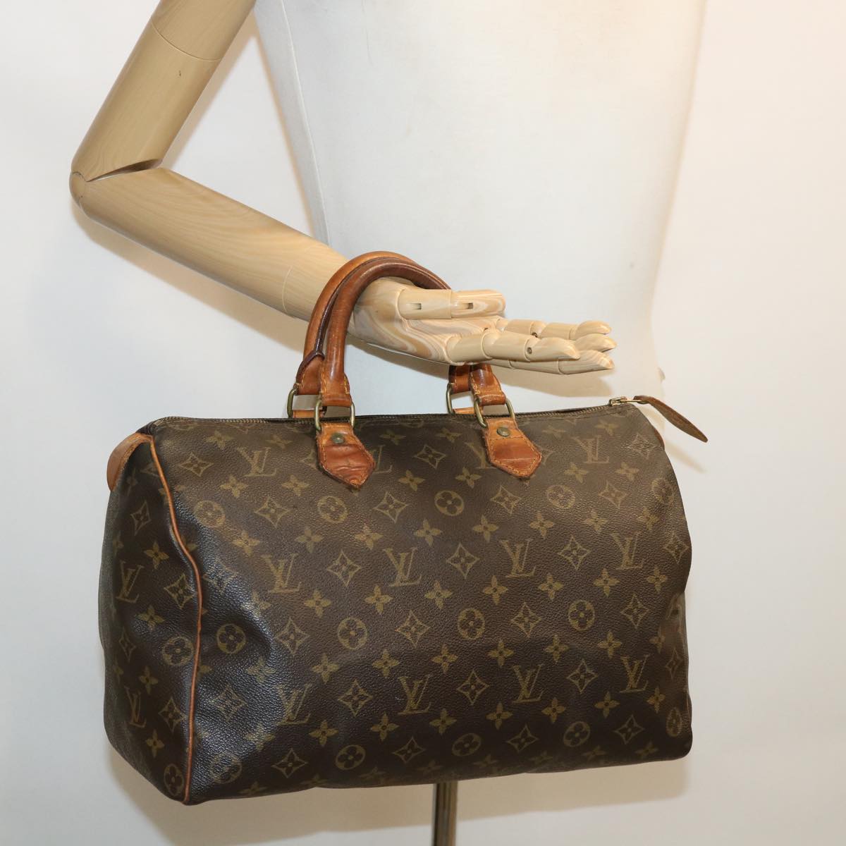 LOUIS VUITTON Monogram Speedy 35 Hand Bag M41524 LV Auth ai533