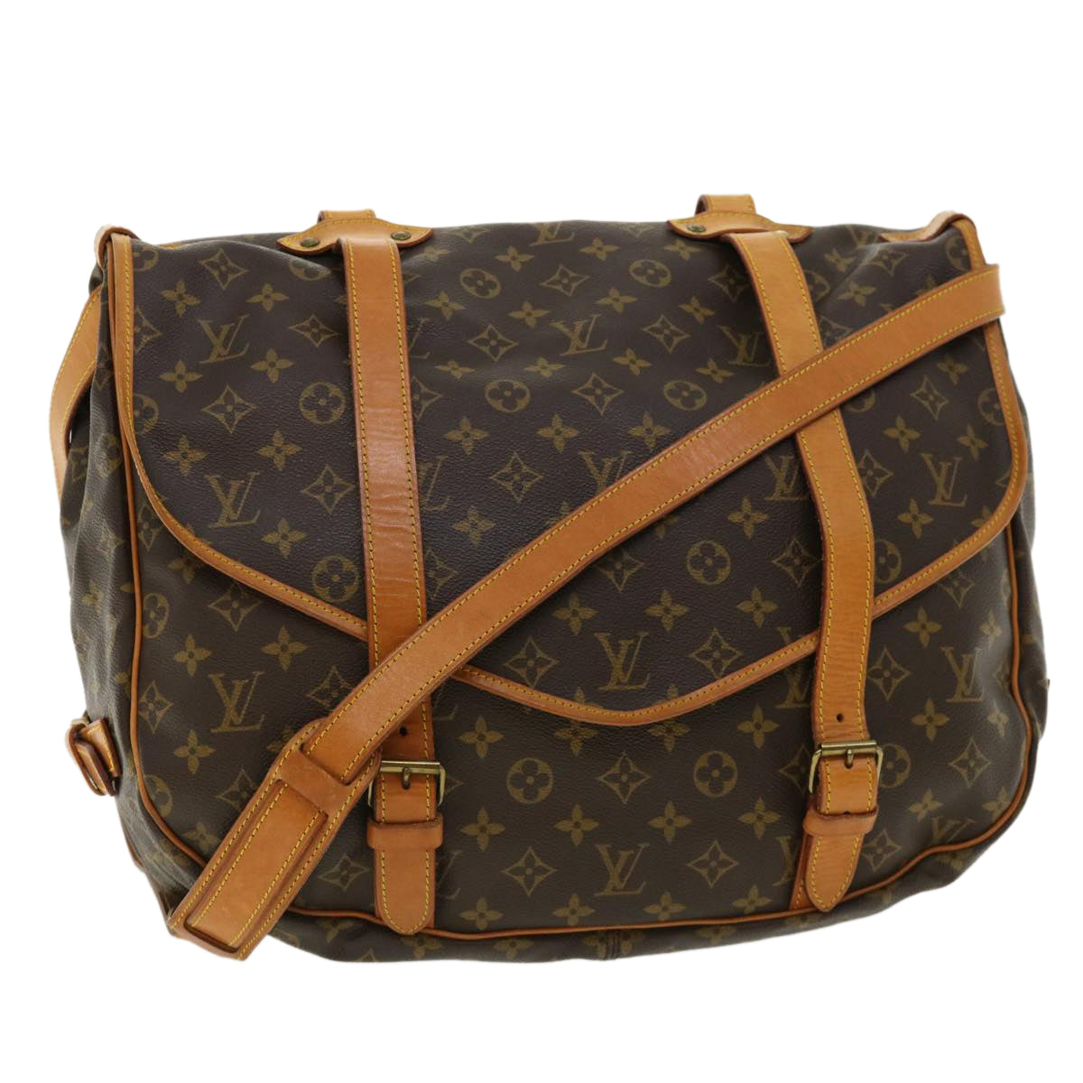 LOUIS VUITTON Monogram Saumur 43 Shoulder Bag M42252 LV Auth ai550