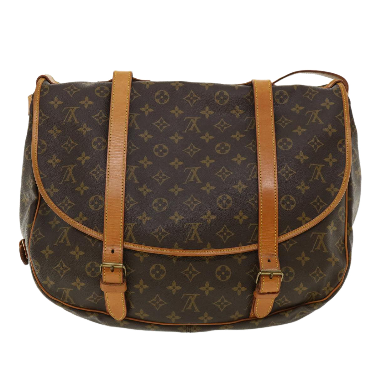 LOUIS VUITTON Monogram Saumur 43 Shoulder Bag M42252 LV Auth ai550