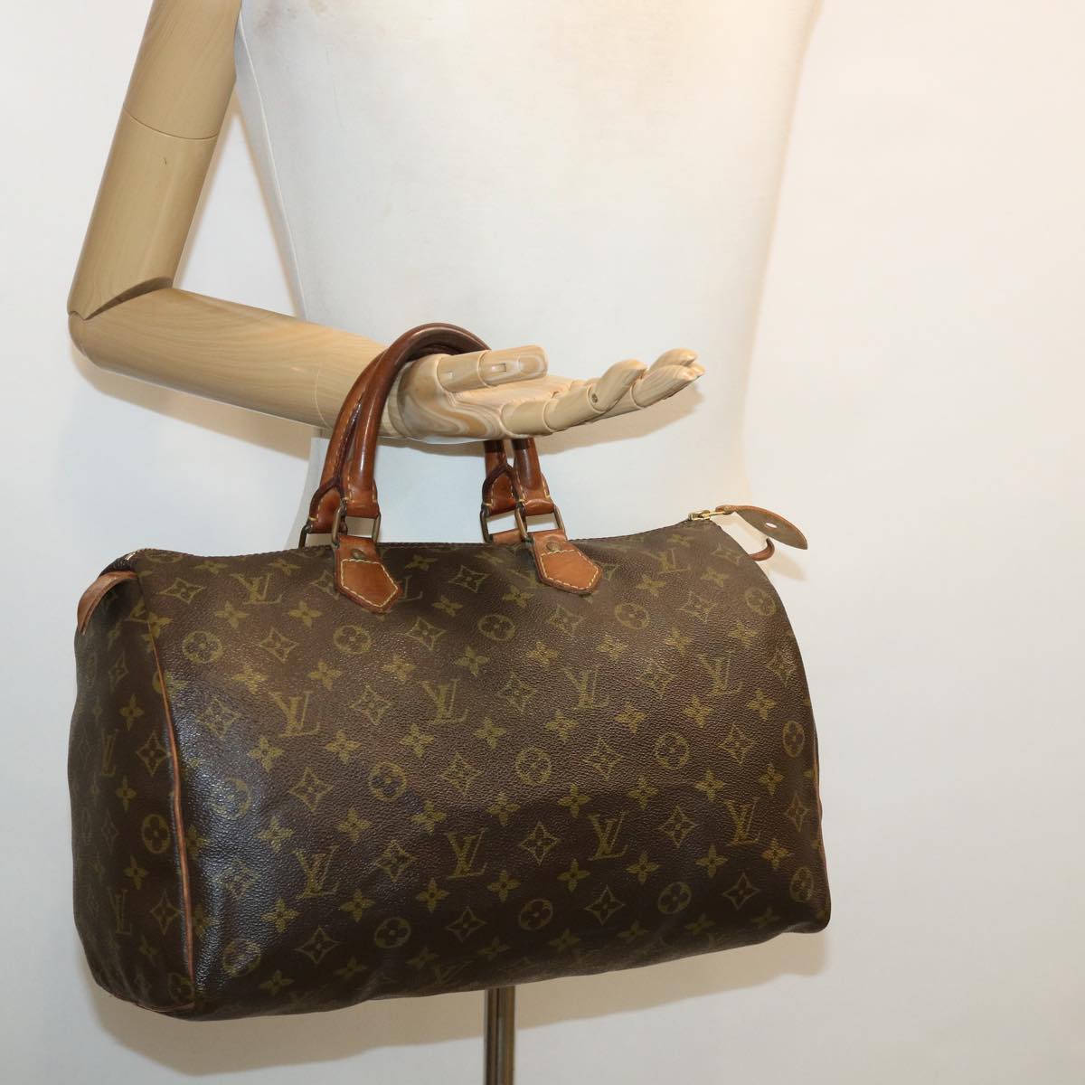 LOUIS VUITTON Monogram Speedy 35 Hand Bag M41524 LV Auth ai574