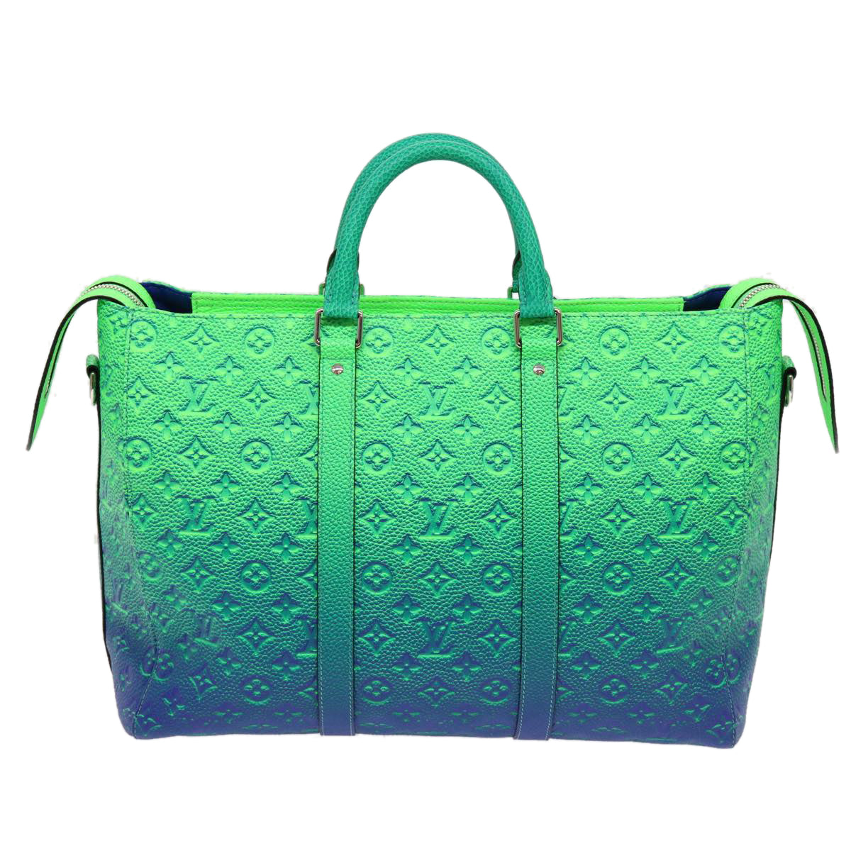 LOUIS VUITTON Monogram Illusion Keepall Tote Bag Neon Green M59688 Auth ai669S - 0