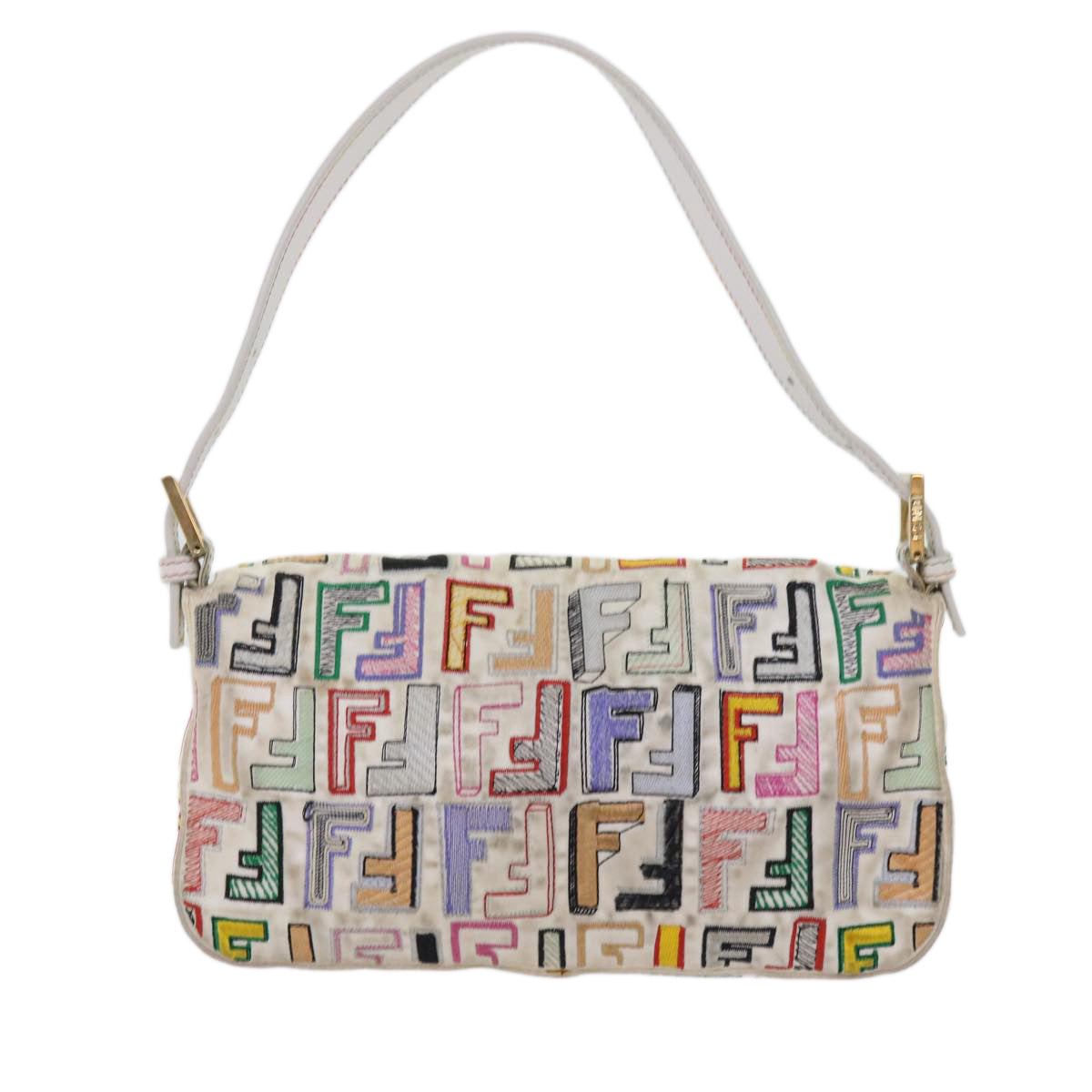 FENDI Zucca Canvas Mamma Baguette Shoulder Bag Multicolor Auth ai670 - 0