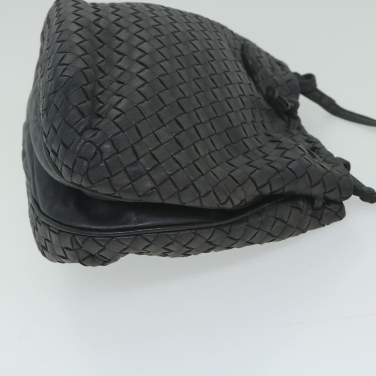 BOTTEGAVENETA INTRECCIATO Shoulder Bag Leather Black Auth ai692