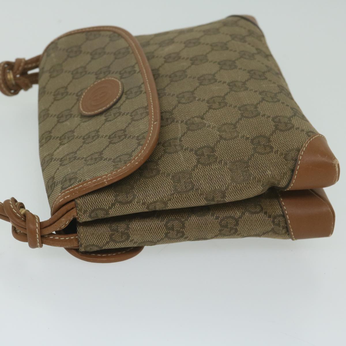 GUCCI GG Canvas Shoulder Bag Beige Auth ai697