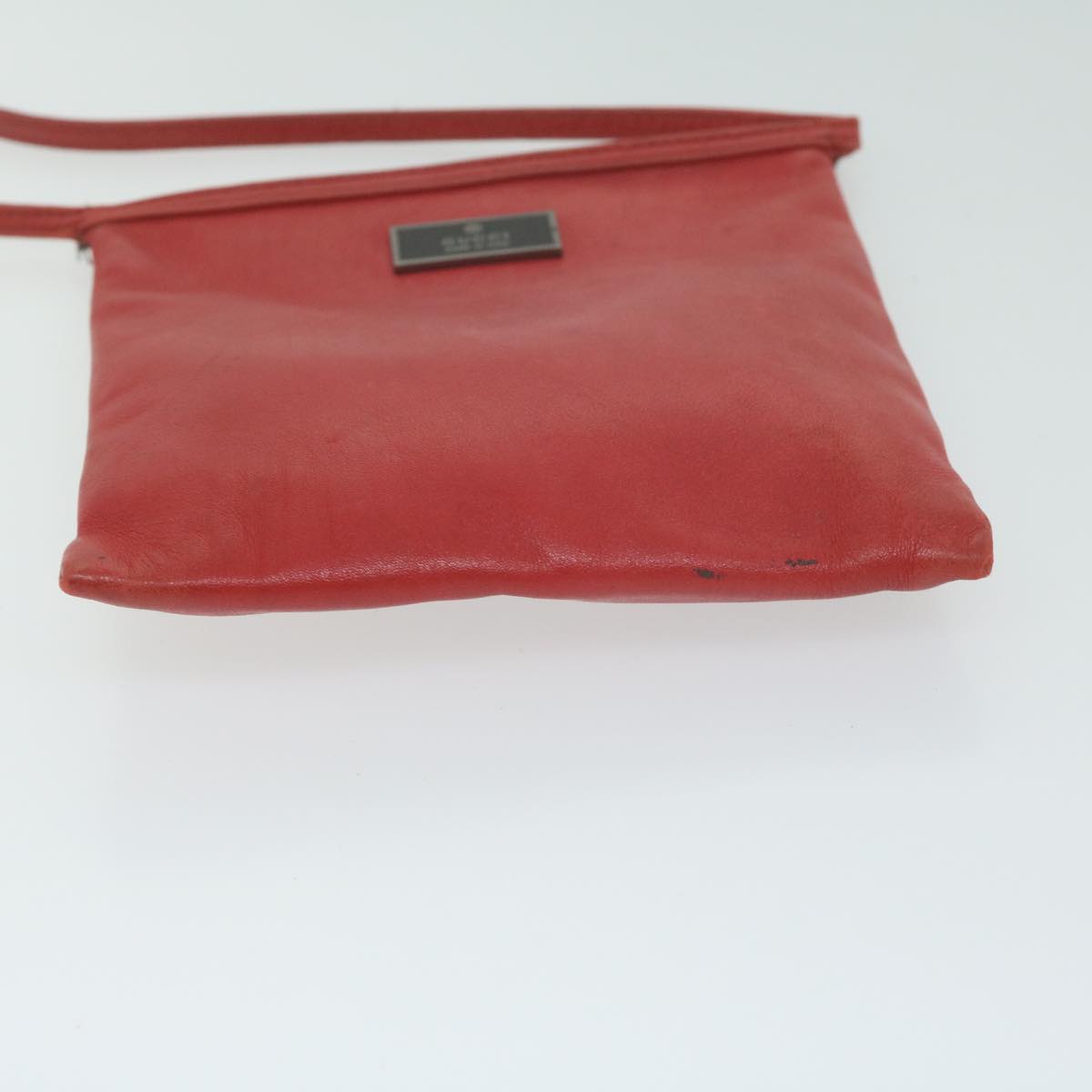 GUCCI Shoulder Bag Leather Red Auth ai714