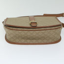 CELINE Macadam Canvas Shoulder Bag Beige Auth ai726-5