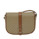 CELINE Macadam Canvas Shoulder Bag Beige Auth ai726-13