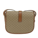 CELINE Macadam Canvas Shoulder Bag Beige Auth ai726-2
