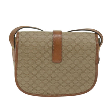 CELINE Macadam Canvas Shoulder Bag Beige Auth ai726 - 0
